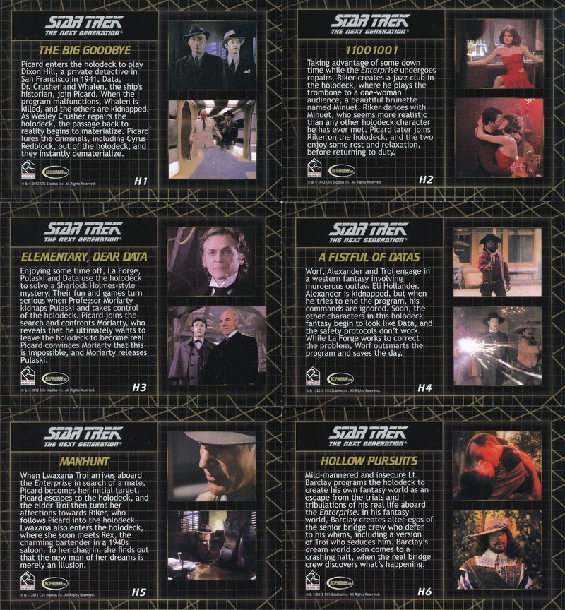 Star Trek TNG Complete Series 2 Best of the Holodeck Chase Card Set H1 H9   - TvMovieCards.com