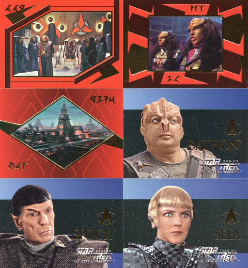 Star Trek Next Generation Episodes Season 5 Embossed Card Set 6 Cards S25-S30   - TvMovieCards.com