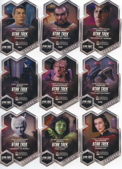 Star Trek ALIENS First Appearances Chase Card SET 9 Cards FA1 FA9   - TvMovieCards.com