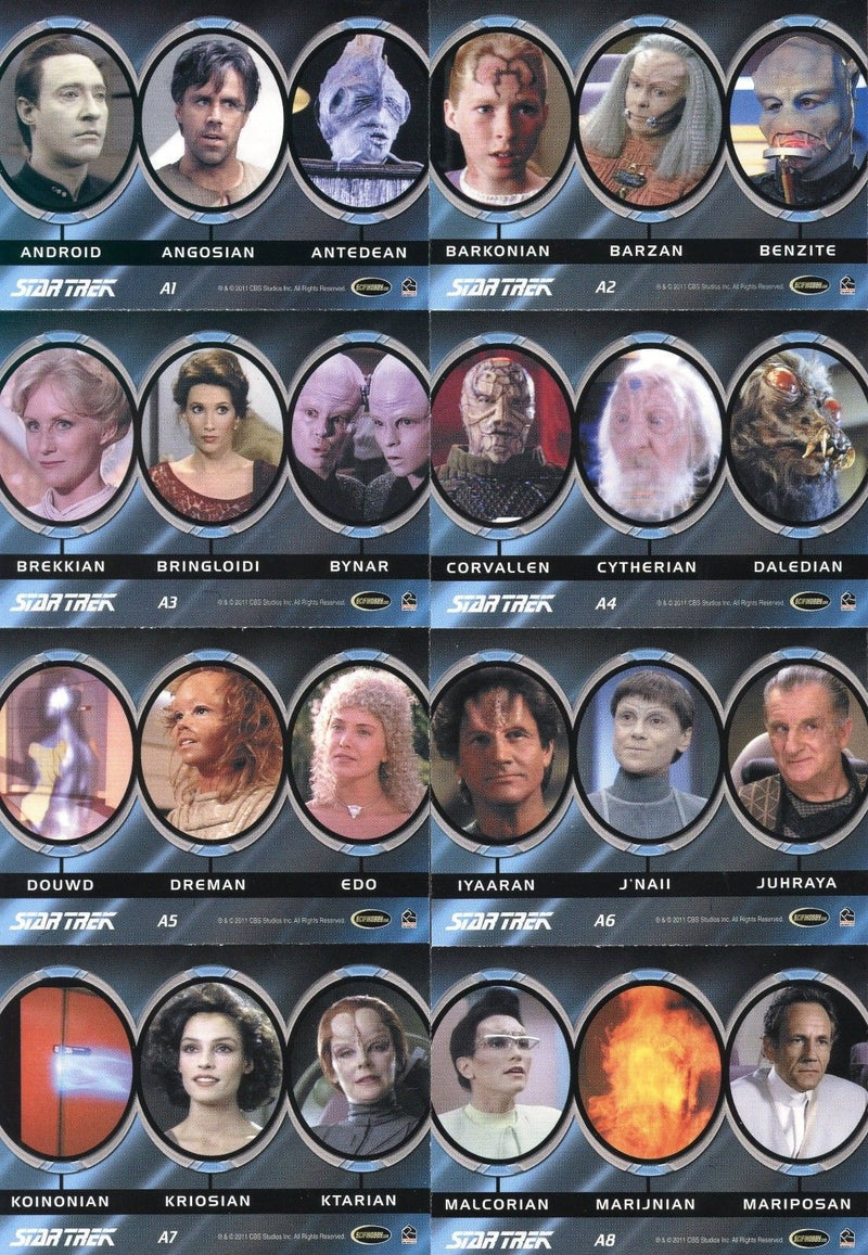 Star Trek TNG Complete Series 1 Alien Chase Card Set A1 - A13 Cards   - TvMovieCards.com
