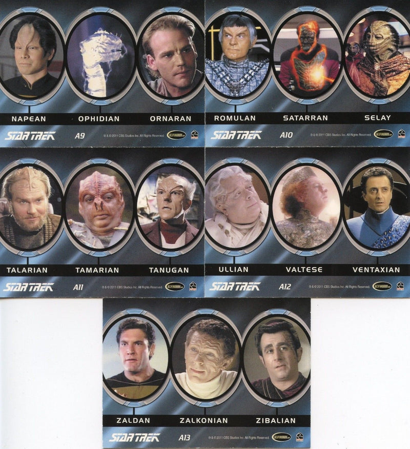 Star Trek TNG Complete Series 1 Alien Chase Card Set A1 - A13 Cards   - TvMovieCards.com