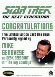 Star Trek TNG Portfolio Prints Autograph Card Mike Genovese as Desk Sergeant   - TvMovieCards.com