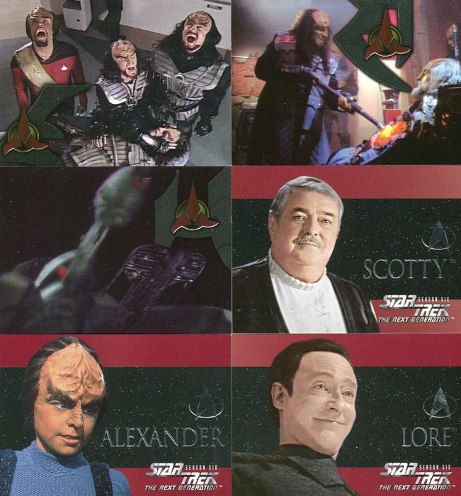 Star Trek Next Generation Episodes Season 6 Embossed Card Set 6 Cards S31-S36   - TvMovieCards.com