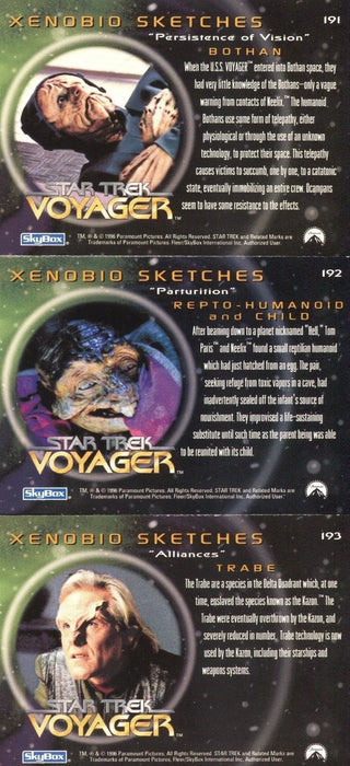 Star Trek Voyager Season 2 Two Xenobio Foil Sketch Chase Card Set 3 Cards 1997   - TvMovieCards.com