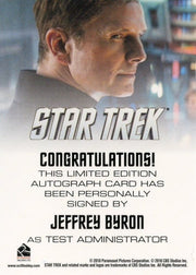 STAR TREK Movie Into Darkness 2014 Autograph Card Jeffrey Byron Test Admin   - TvMovieCards.com