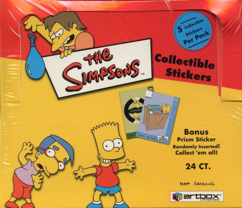 Simpsons Stickers Card Box CASE (10) Factory Sealed Boxes Artbox 2002 - TvMovieCards.com