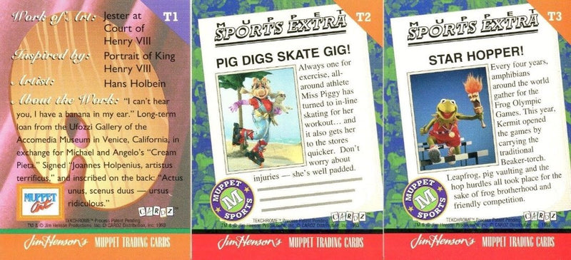 Muppets Jim Henson's Muppets Tekchrome Chase Card Set 3 Cards T1 T2 T3   - TvMovieCards.com