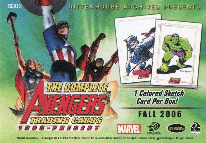 Avengers Complete 1963 to Present Single Promo Card SD06   - TvMovieCards.com