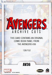 Avengers The Silver Age Comic Archive Cuts Chase Card AV36 #126/152   - TvMovieCards.com