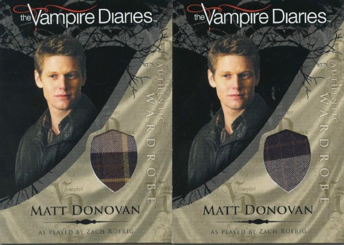Vampire Diaries Season One Matt Donovan Variant Costume Card Lot 2 Cards M15   - TvMovieCards.com
