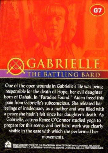 Xena Seasons 4 and 5 Gabrielle The Battling Bard Chase Card G7   - TvMovieCards.com