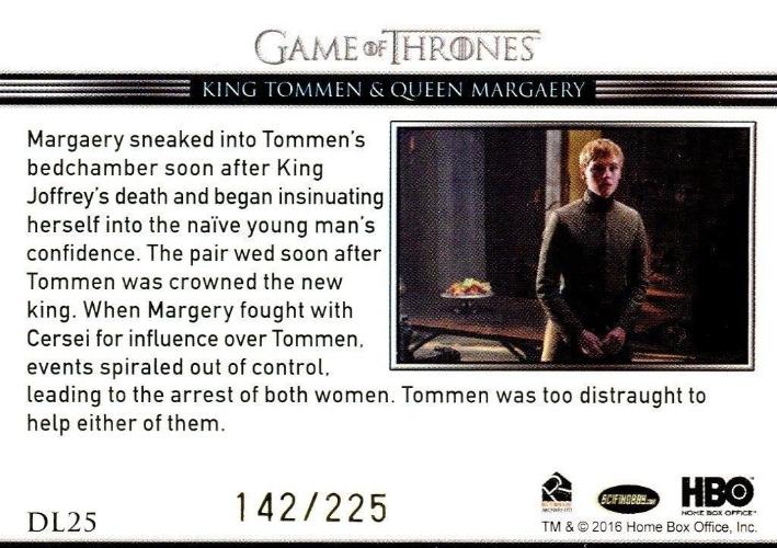 Game of Thrones Season 5 Relationships Gold Foil Parallel Chase Card DL25   - TvMovieCards.com