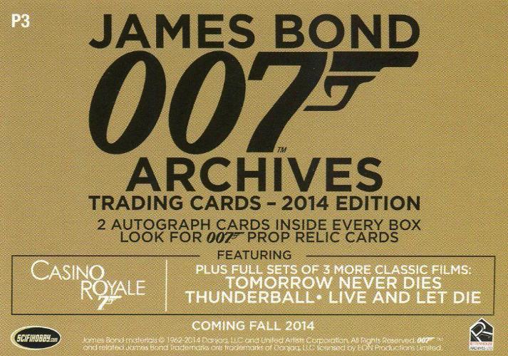 James Bond Archives 2014 Edition Promo Card P3   - TvMovieCards.com