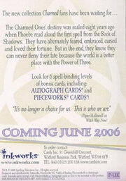 Charmed Destiny Promo Card P-UK Inkworks   - TvMovieCards.com