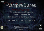 Vampire Diaries Season Three Torrey DeVitto as Meredith Fell Autograph Card A18   - TvMovieCards.com