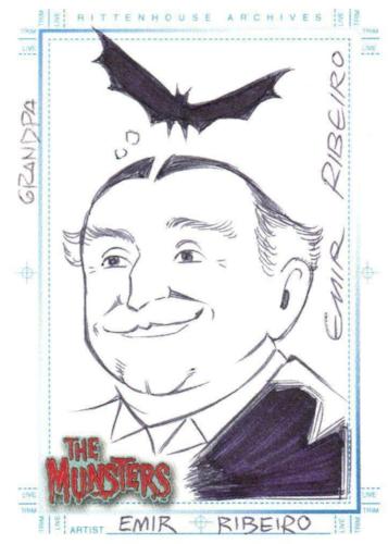 Munsters (2005) Artist Emil Ribeiro Autograph Sketch Card Grandpa Munster   - TvMovieCards.com