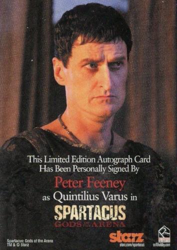 Spartacus Premium Packs Gods of the Arena Peter Feeney Autograph Card   - TvMovieCards.com
