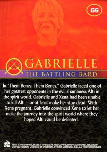 Xena Seasons 4 and 5 Gabrielle The Battling Bard Chase Card G6   - TvMovieCards.com