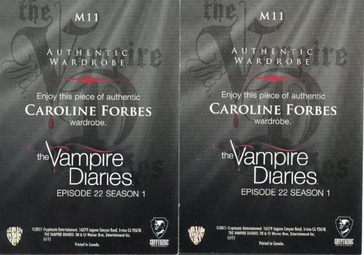 Vampire Diaries Season One Caroline Forbes Variant Costume Card Lot 2 Cards M11   - TvMovieCards.com