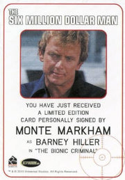 Bionic Collection Six Million Dollar Man Monte Markham Autograph Card #2   - TvMovieCards.com