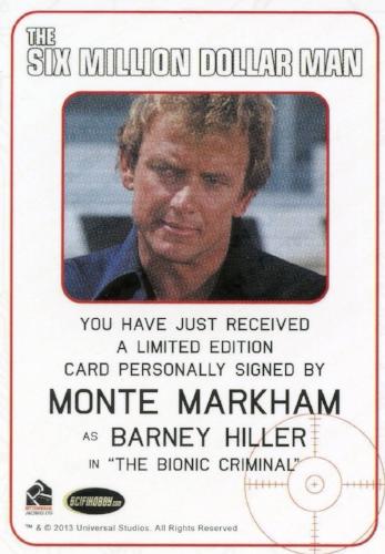 Bionic Collection Six Million Dollar Man Monte Markham Autograph Card #2   - TvMovieCards.com