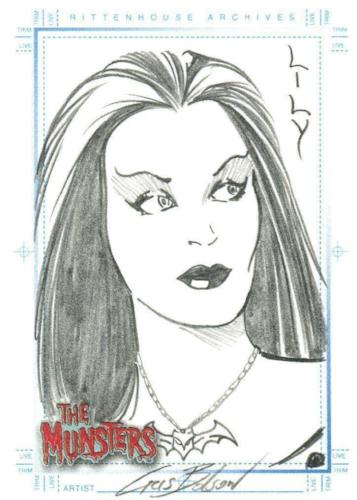Munsters (2005) Artist Chris Bolson Autograph Sketch Card Lily Munster #2   - TvMovieCards.com