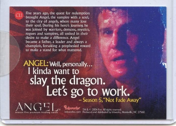 Angel Season 5 Case Loader Chase Card CL1   - TvMovieCards.com