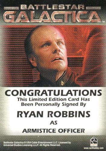 Battlestar Galactica Premiere Edition Ryan Robbins Autograph Card   - TvMovieCards.com