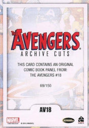 Avengers The Silver Age Comic Archive Cuts Chase Card AV18 #69/150   - TvMovieCards.com