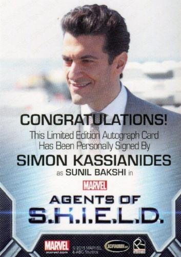 Agents of S.H.I.E.L.D. Season 2 Simon Kassianides Autograph Card   - TvMovieCards.com