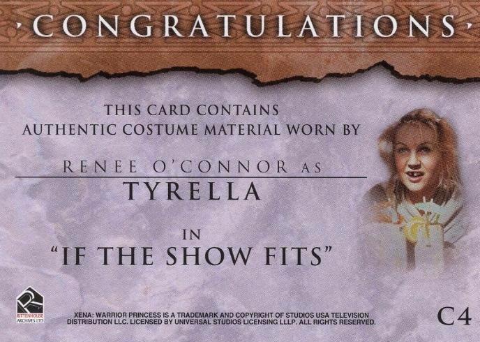 Xena Beauty and Brawn Renee O'Connor as Tyrella Costume Card C4   - TvMovieCards.com