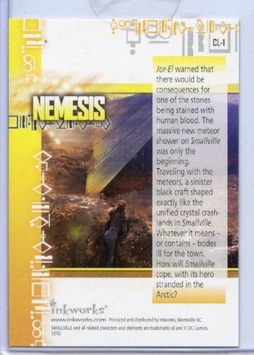Smallville Season Four Nemesis Case Topper Chase Card CL-1   - TvMovieCards.com