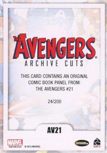 Avengers The Silver Age Comic Archive Cuts Chase Card AV21 #24/200   - TvMovieCards.com