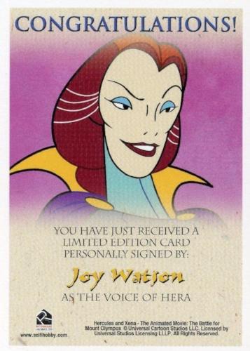 Xena & Hercules Animated Adventures Joy Watson Hera Autograph Card   - TvMovieCards.com