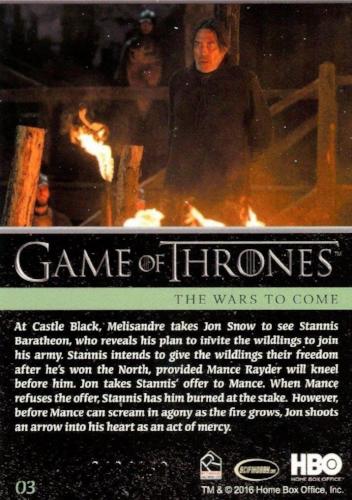 Game of Thrones Season 5 Gold Foil Parallel Base Chase Card #03 048/150   - TvMovieCards.com