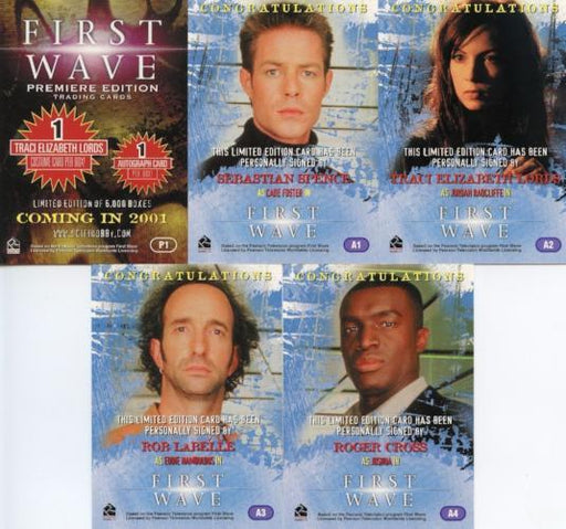 First Wave Autograph Card Set 4 Autograph Cards and 1 Promo Card   - TvMovieCards.com