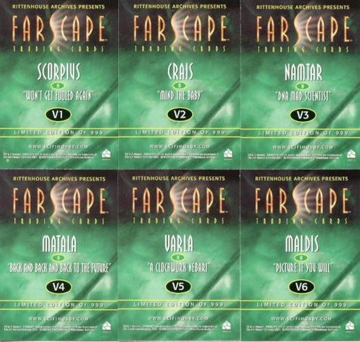 Farscape Villains of Farscape Special Limited Edition Card Set 6 Cards   - TvMovieCards.com
