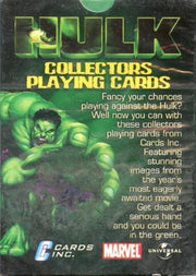 Incredible Hulk Movie Playing Card Deck 55 Cards   - TvMovieCards.com