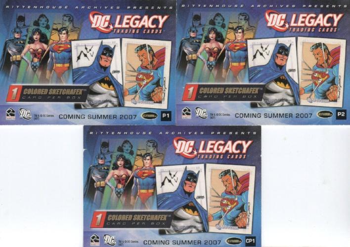 DC Legacy Promo Card Lot 3 Cards P1 P2 CP1   - TvMovieCards.com