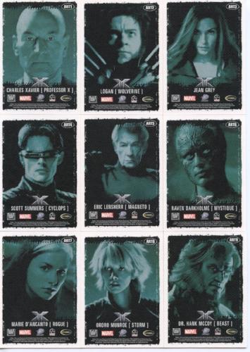 X-Men: The Last Stand Movie Art & Images of the X-Men Chase Card Set 9 Cards   - TvMovieCards.com