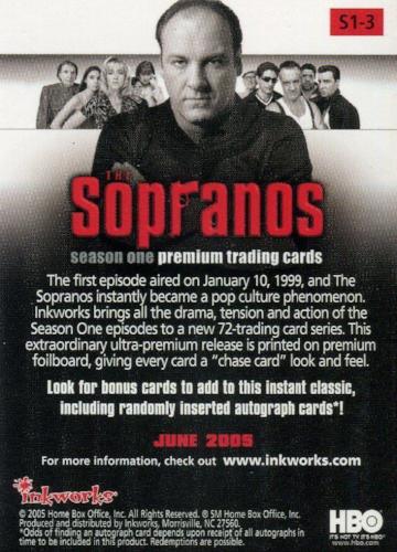 Sopranos Season One Foil Promo Card S1-3   - TvMovieCards.com