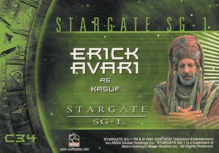 Stargate SG-1 Season Eight Kasuf Costume Card C34   - TvMovieCards.com