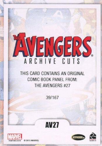 Avengers The Silver Age Comic Archive Cuts Chase Card AV27 #39/167   - TvMovieCards.com