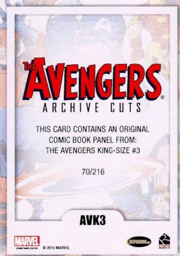 Avengers The Silver Age Comic Archive Cuts Chase Card AVK3 #70/216   - TvMovieCards.com