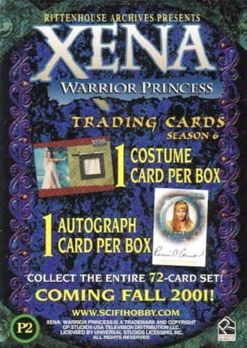 Xena Season Six Promo Card P2   - TvMovieCards.com