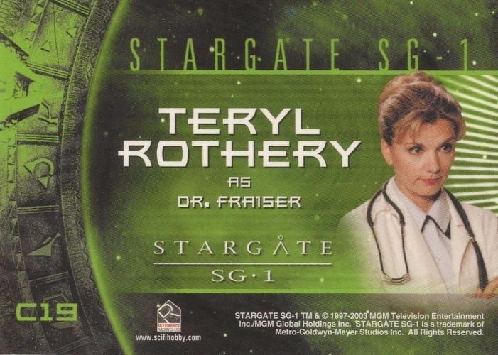 Stargate SG-1 Season Six Dr. Fraiser Costume Card C19   - TvMovieCards.com