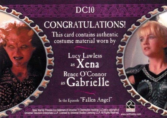 Xena Dangerous Liaisons Xena and Gabrielle Double Costume Card DC10   - TvMovieCards.com