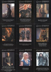 Game of Thrones Season 3 Quotable Chase Card Set 9 Cards Q21 - Q29 - TvMovieCards.com