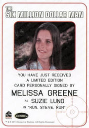 Bionic Collection Six Million Dollar Man Melissa Greene Autograph Card   - TvMovieCards.com