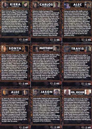 Continuum Seasons 1 & 2 Character Chase Card Set H1 - H18   - TvMovieCards.com